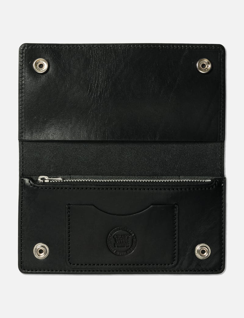 NEIGHBORHOOD Leather Trucker Wallet - Waxed Japanese leather long