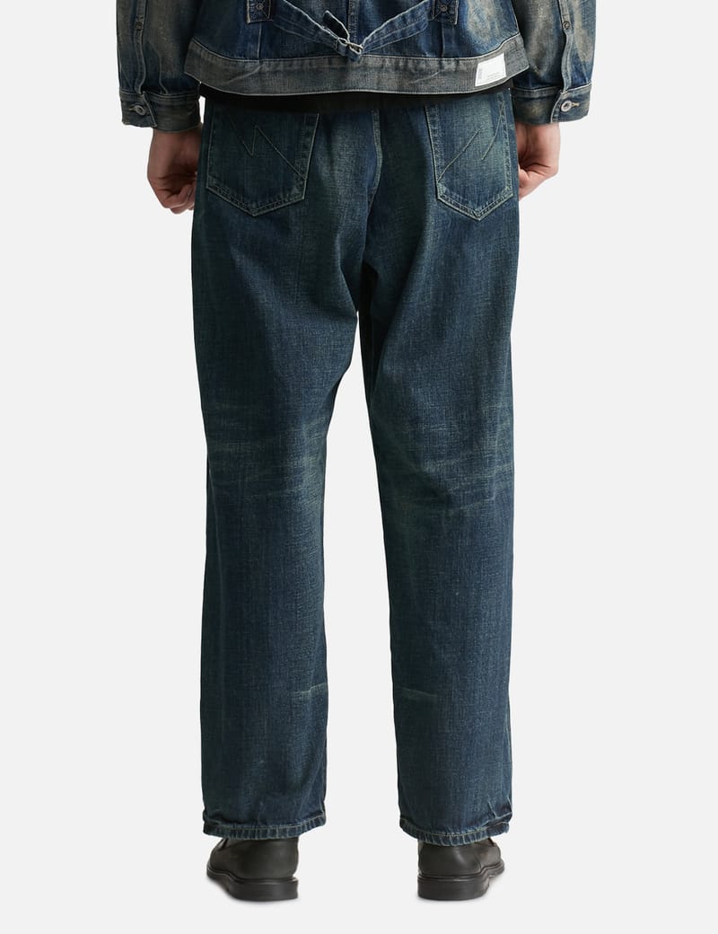 NEIGHBORHOOD Washed Denim DP Wide Pants - Premium 12oz wide-leg