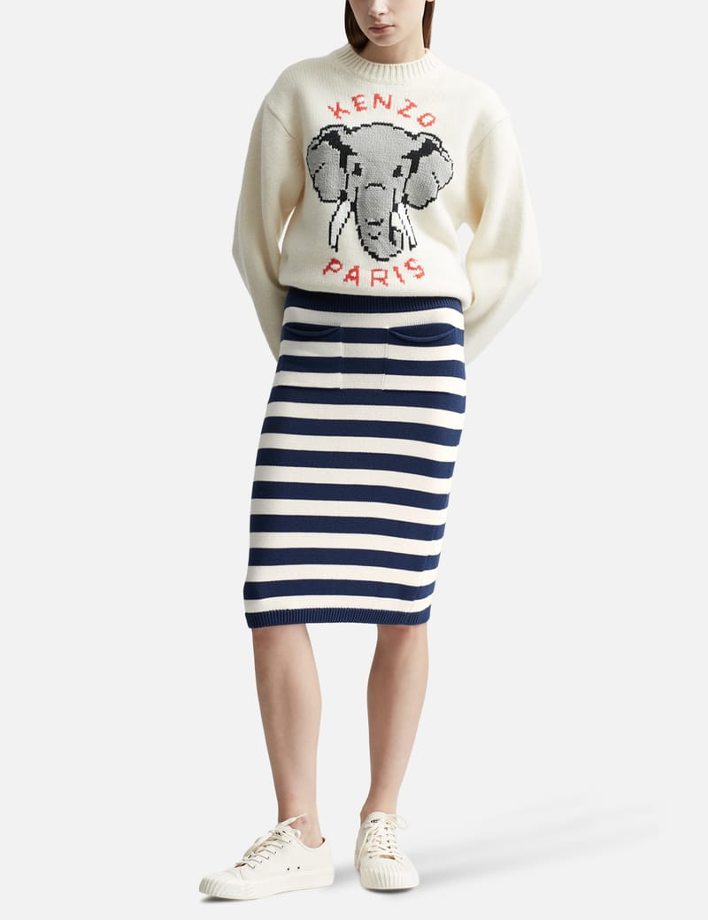 KENZO 関税込 ストライプ ミディスカート ケンゾー - ストライプ ミディスカート | HBX - ハイプビースト