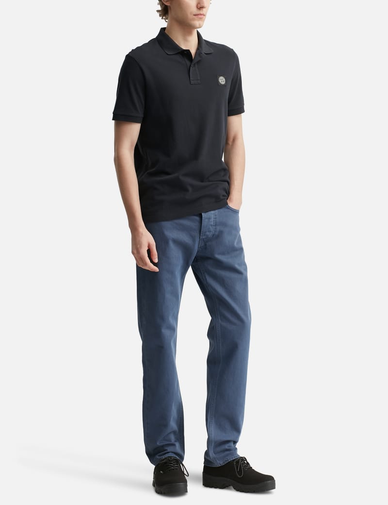 Stone Island Light Bull Denim TC Loose Jeans - Black straight-leg