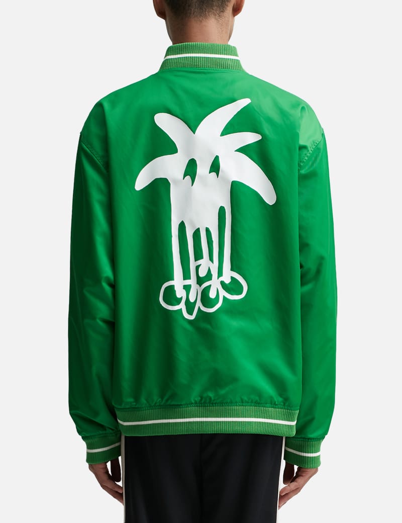 Palm angels best sale varsity jacket green