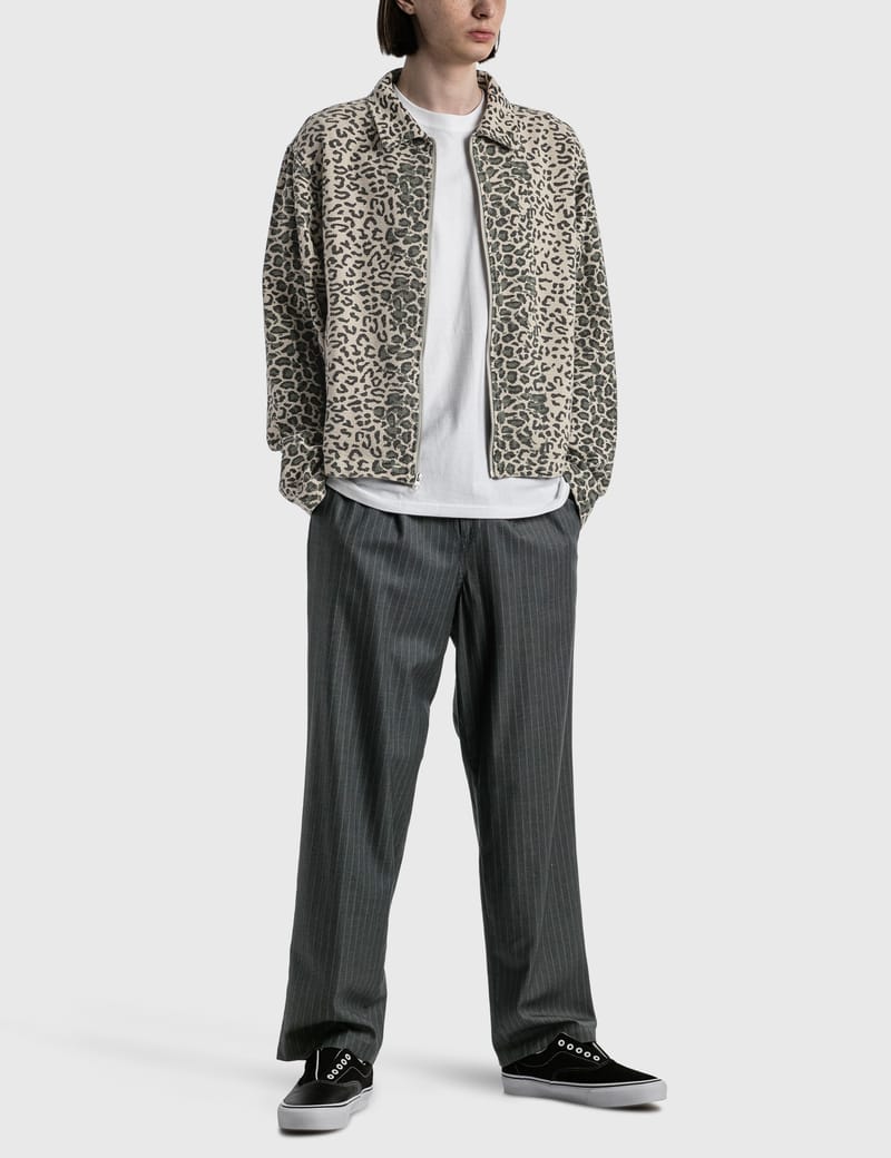 stussystussy leopard mesh zip jacket