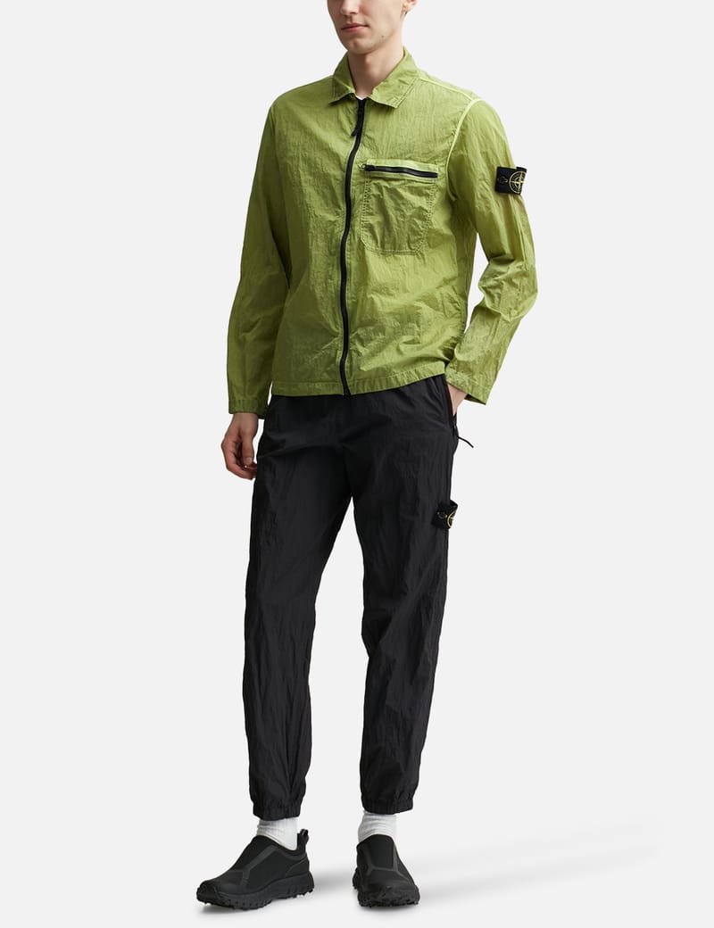 STONE ISLAND Logo-Appliquéd Garment-Dyed ECONYL® Overshirt