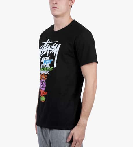 Stüssy - Black Pop World Tour T-Shirt | HBX - Globally