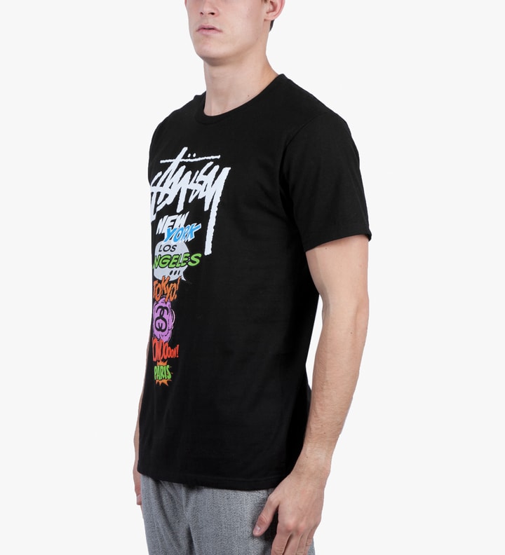 Stüssy - Black Pop World Tour T-Shirt | HBX - Globally