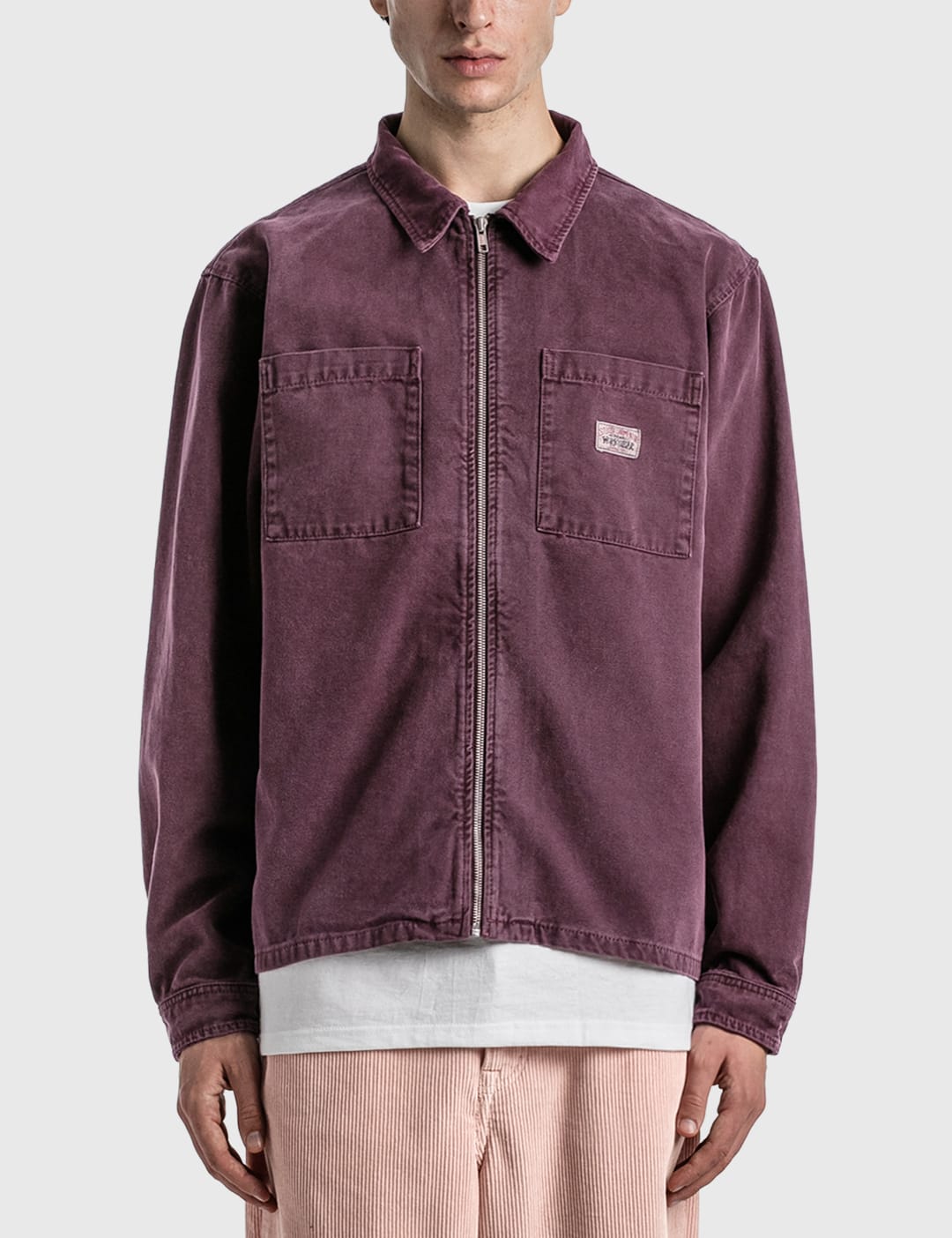 Stüssy - Washed Canvas Zip Shirt | HBX - Globally Curated Fashion