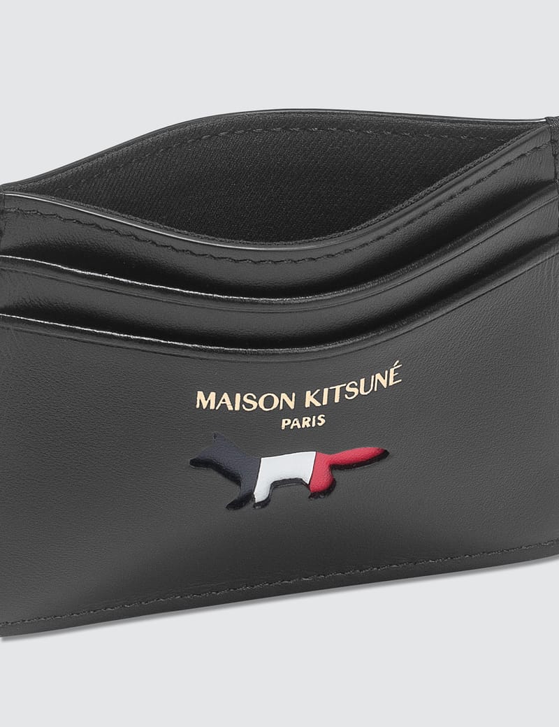 即配★MAISON KITSUNE TRICOLOR FOX CARD HOLDER ブラック 本革 au05307lc0003-bk_4.jpg