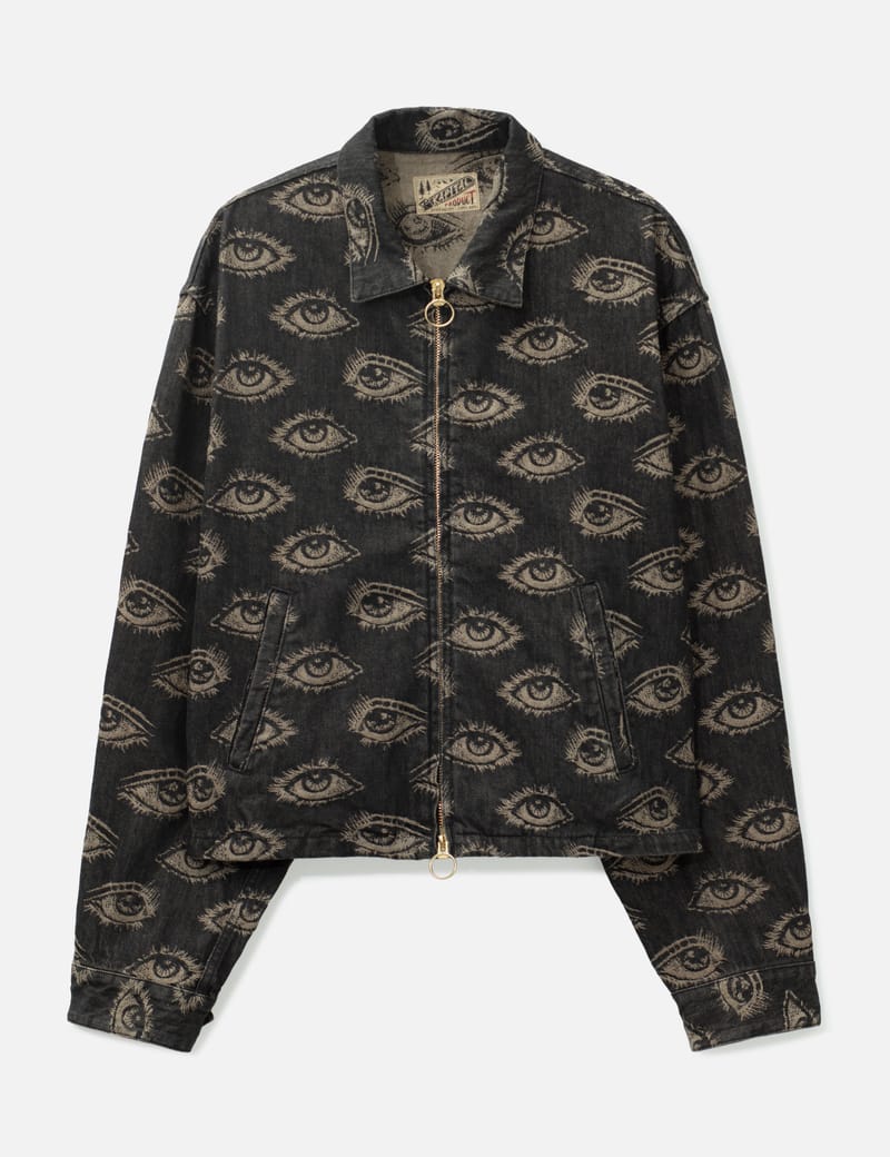 Kapital 12oz Speakeasy Denim Drizzler Jacket - Black denim