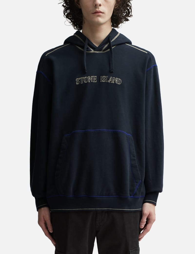 Stone Island 60678 Contrast Stitch Hoodie HBX Globally