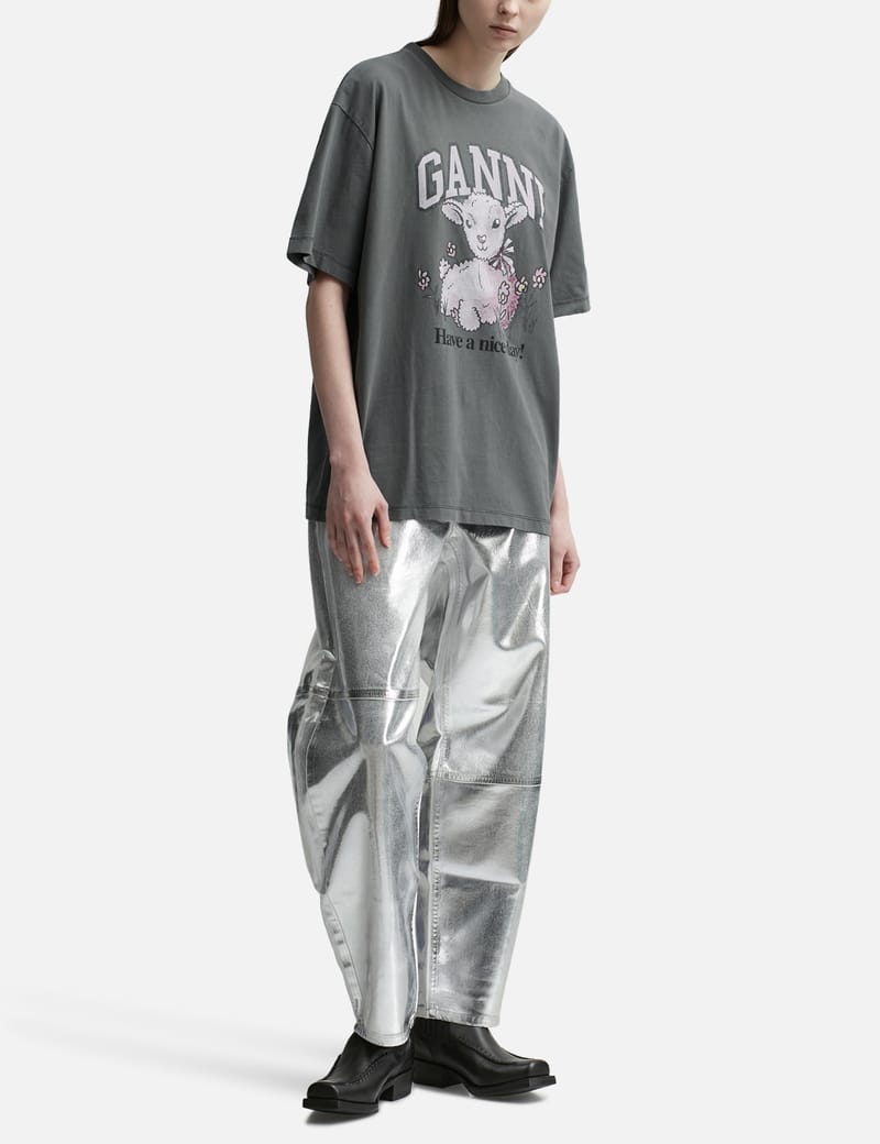 GANNI 子羊デザイン Tシャツ zz-5115813121898_410-1.jpg?