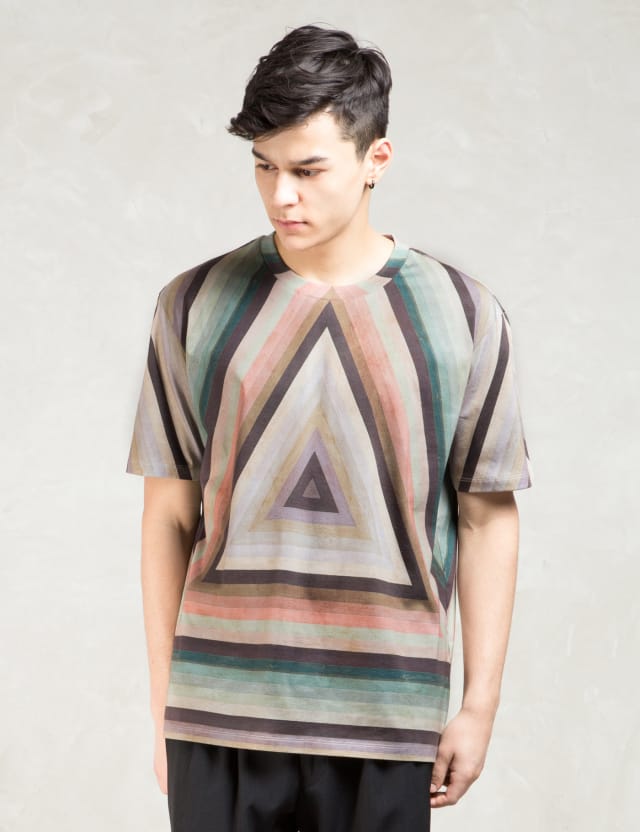 Paul Smith - Multicolor Triangle Stripe' Print Cotton T-shirt