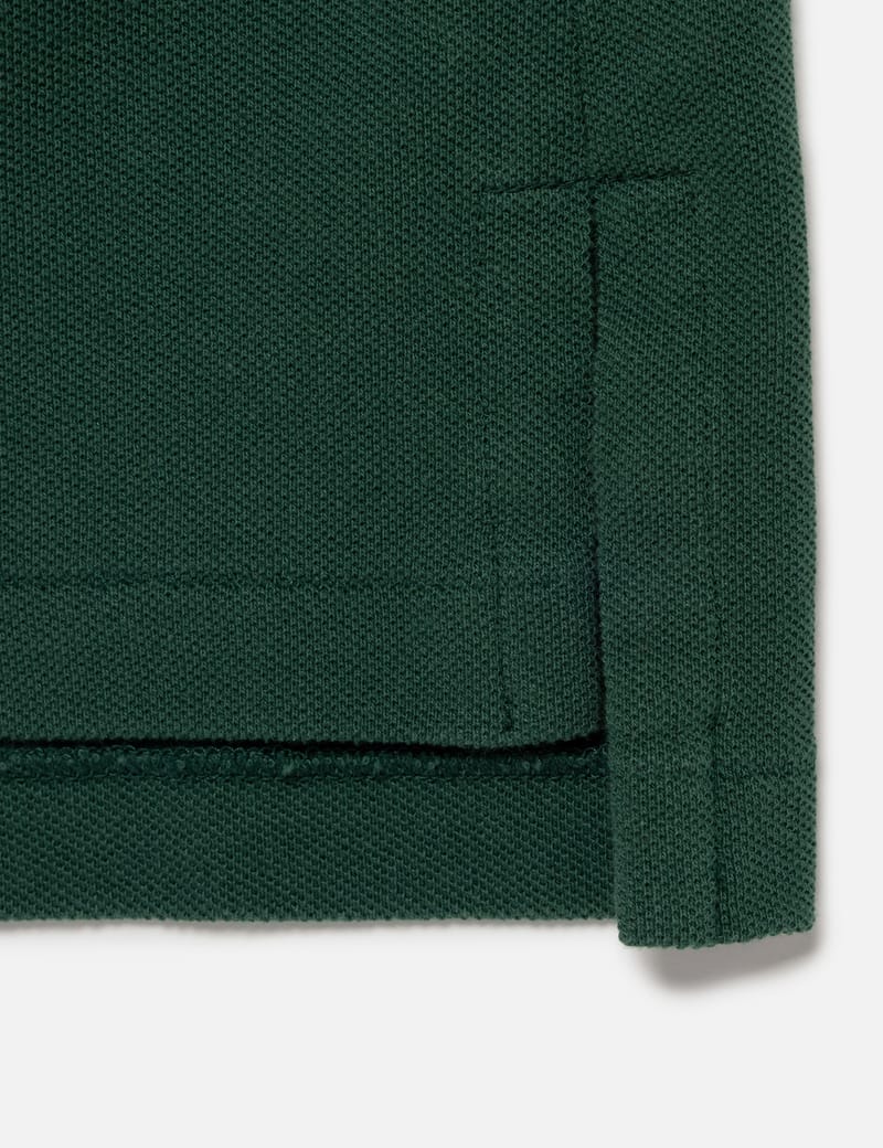 Human Made Polo Shirt - Green cotton polo with heart chest patch