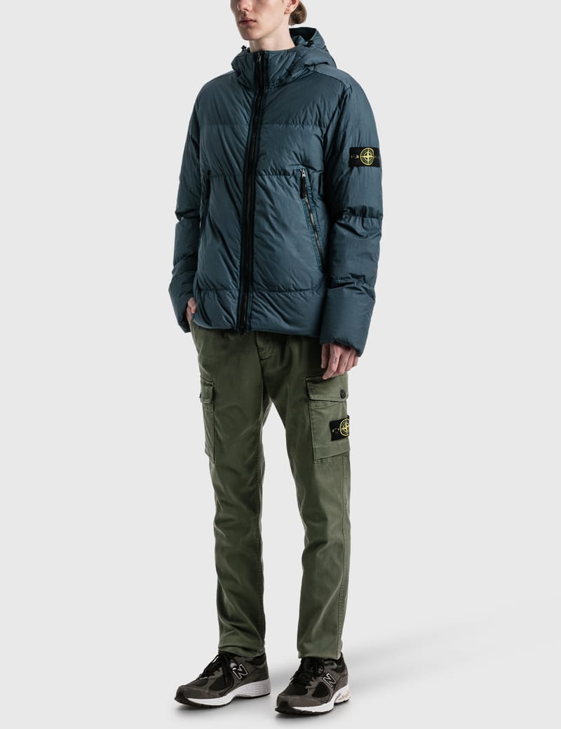 Stone Island - ガーメント ダイ クリンクル レップス パデッド ダウン