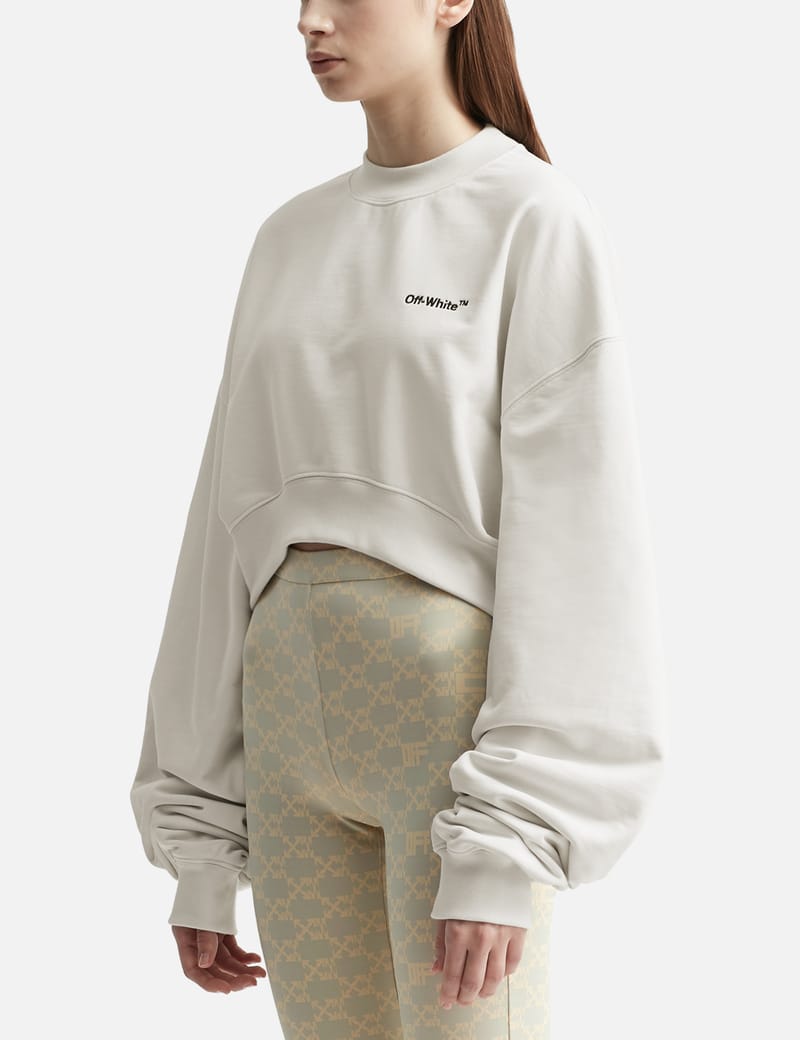 Off white cropped sweatshirt hot sale