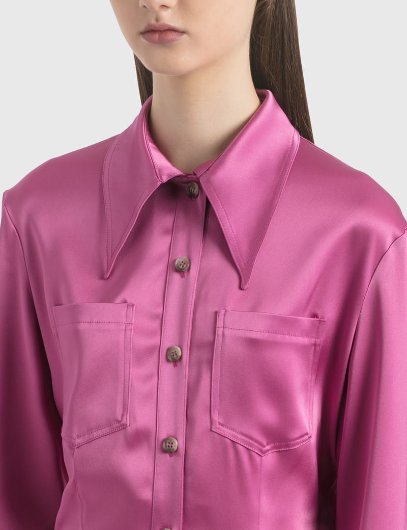 New with tags Nanushka slip satin outlets retro shirt. Size XS