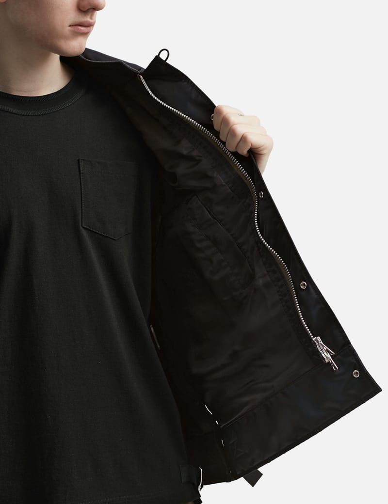 sacai♡ Nylon Twill Hoodie Vest NYLON TWILL HOODIE VEST for Women - Sacai sale | Biffi