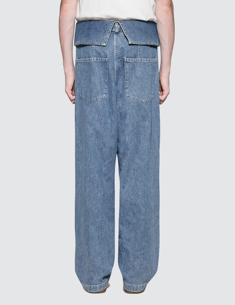 パンツ LOEWE light blue Oversize jeans Loewe - Belted Pleated Oversize Jeans | HBX - Globally