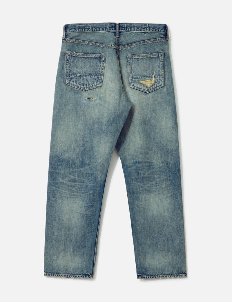 パンツ FDMTL Classic Fit Denim W34 L32 FDMTL Classic Fit Denim CS131 - Distressed Japanese indigo jeans