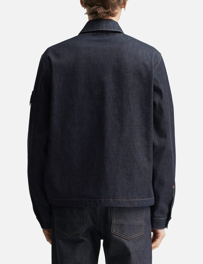 Stone Island Indigo Denim Jacket - Raw organic denim, signature