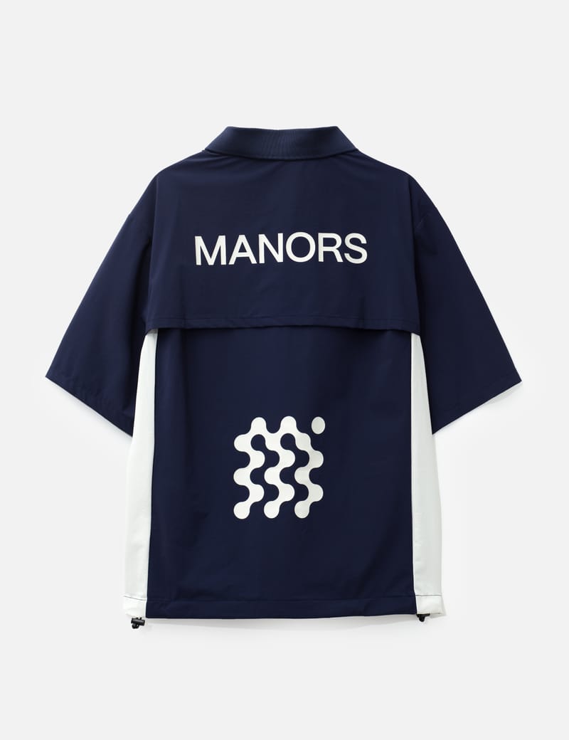 Manors Golf Shooter Shirt - Navy water- and wind-resistant