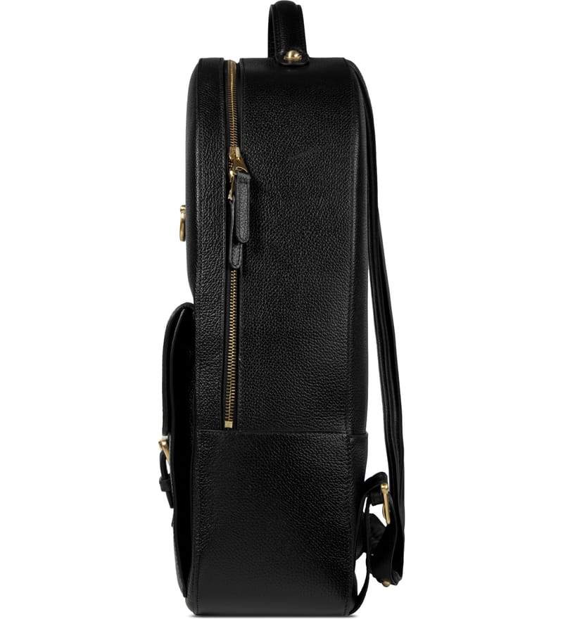 Thom Browne - Black Leather Buckle Backpack | HBX