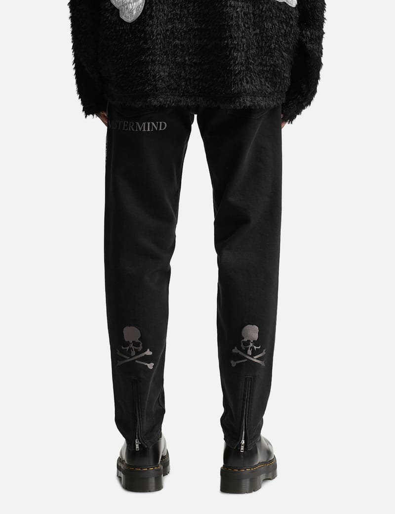 パンツ Mazz double waist denim black 261498-23504-Mastermind-wide-