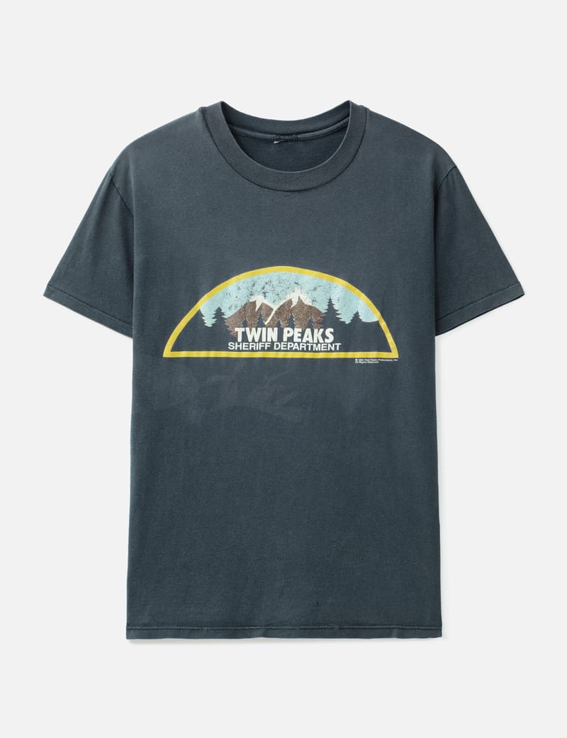 TWIN PEAKS 90s ヴィンテージTシャツ Vintage 1990 Twin Peaks T-Shirt - Worn-in vintage black graphic