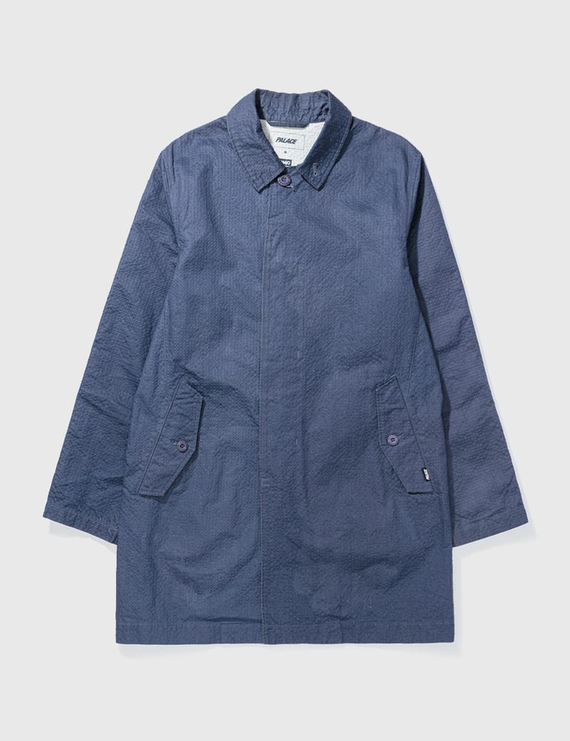 Palace Skateboards - PALACE NAVY TRENCH JACKET | HBX - Globally