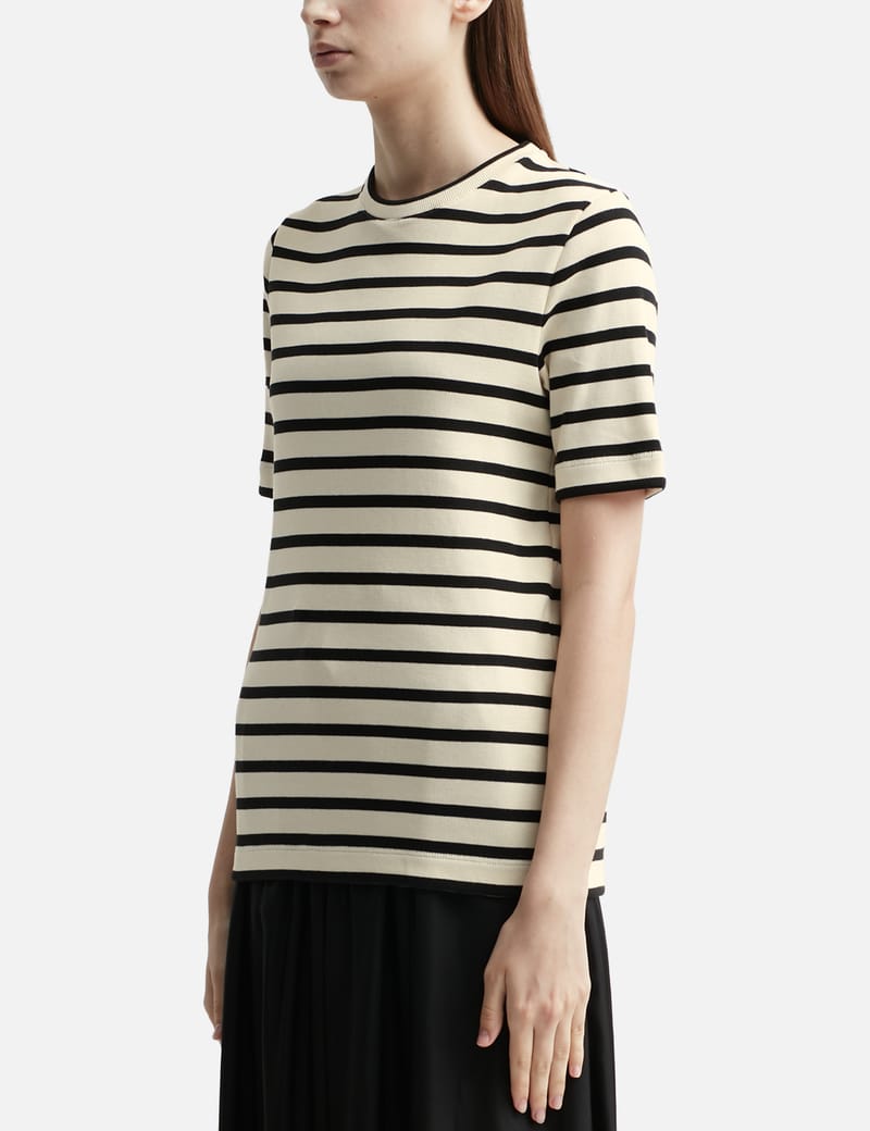 送料関税込み JIL SANDER ストライプTシャツ Jil Sander ストライプ Tシャツ | ニュートラル | FARFETCH JP