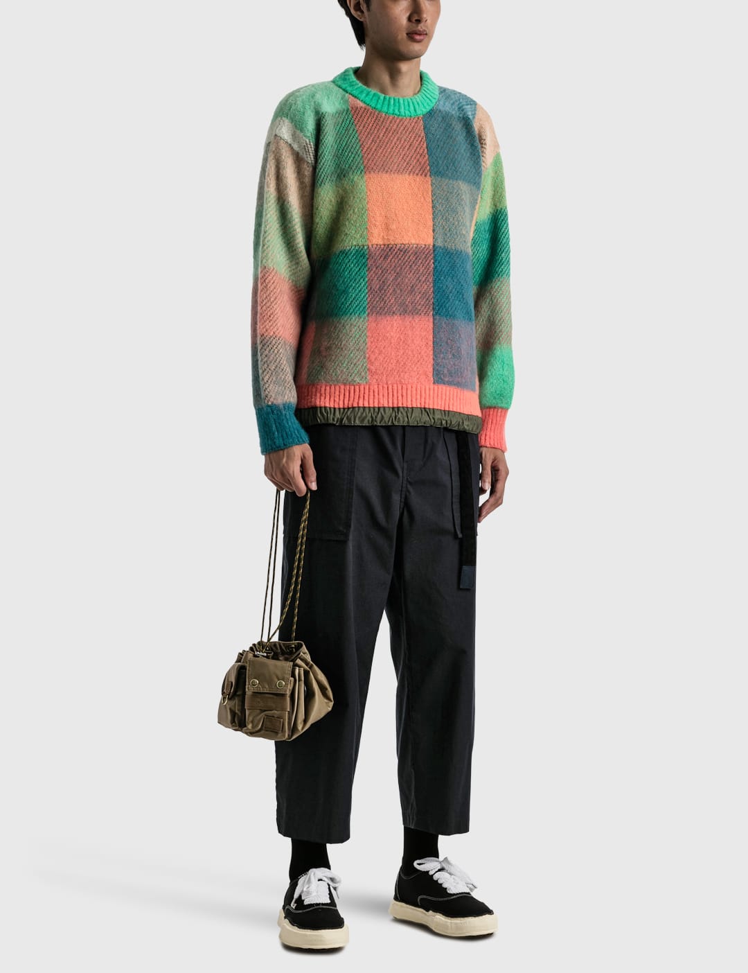 Sacai - Plaid Knit Pullover | HBX - Globally Curated Fashion and 