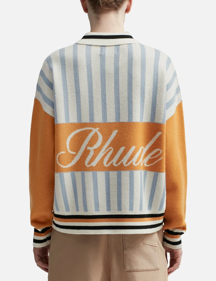 Rhude AMBER KNIT RUGBY HBX Globally Curated Fashion and Lifestyle