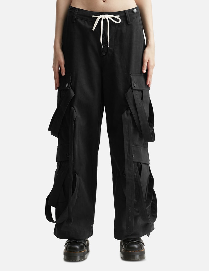 Pantalón cargo unisex con bajo elástico Pantalón cargo unisex con bajo elástico