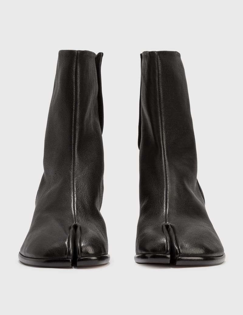 靴 Maison Marguiela tabi boots.black36 Maison Margiela - Tabi Split-Toe Leather Boots - Black