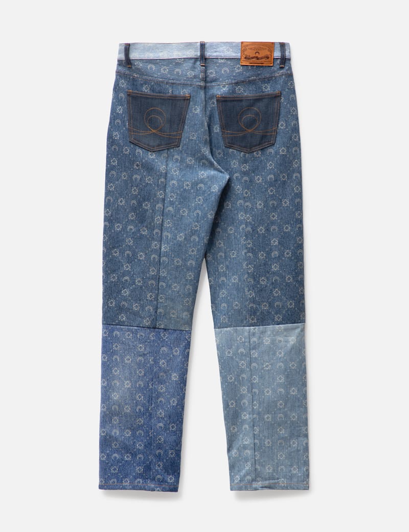 Marine Serre - Regenerated Denim Monogram Fitted Jeans | HBX