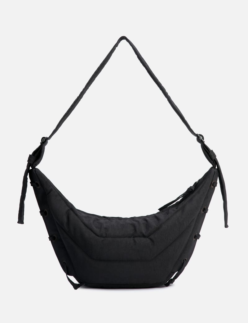 Lemaire Small Soft Game Bag - quilted nylon shoulder bag in dark