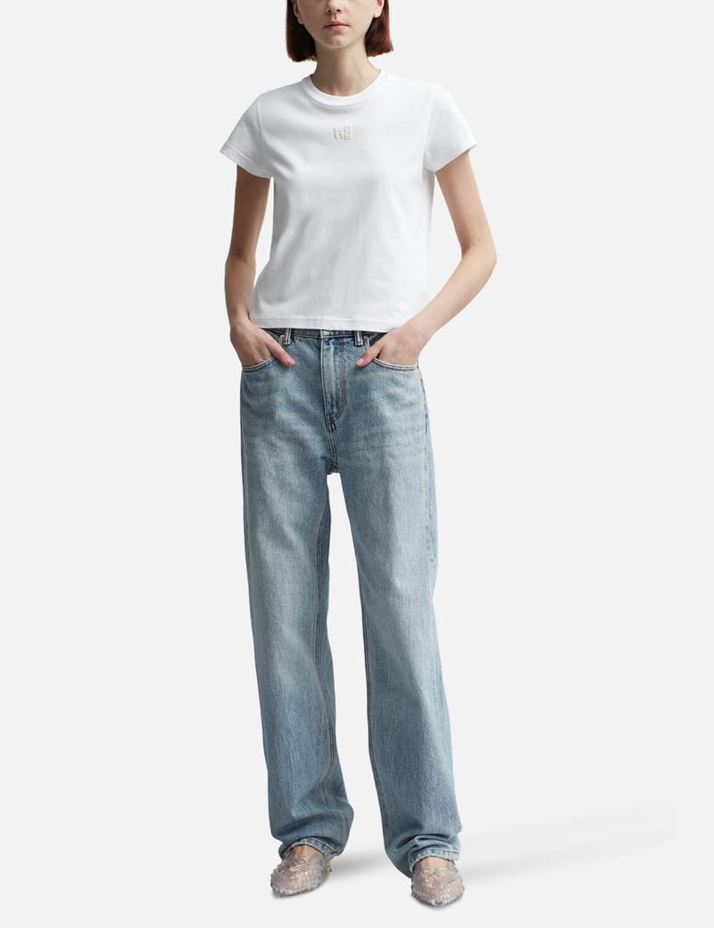 Alexander Wang 関税込 シュランケン パフ ロゴ Tシャツ アレキサンダーワン コットンジャージーパフロゴ シュランケンT