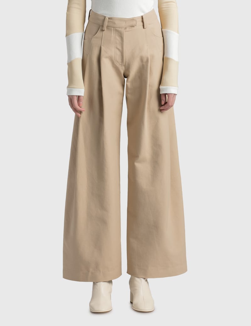 【MODERNIF】Chering Pintuck Wide Cotton Pants Kijun - Wide Pintuck Pants | HBX - Globally Curated Fashion