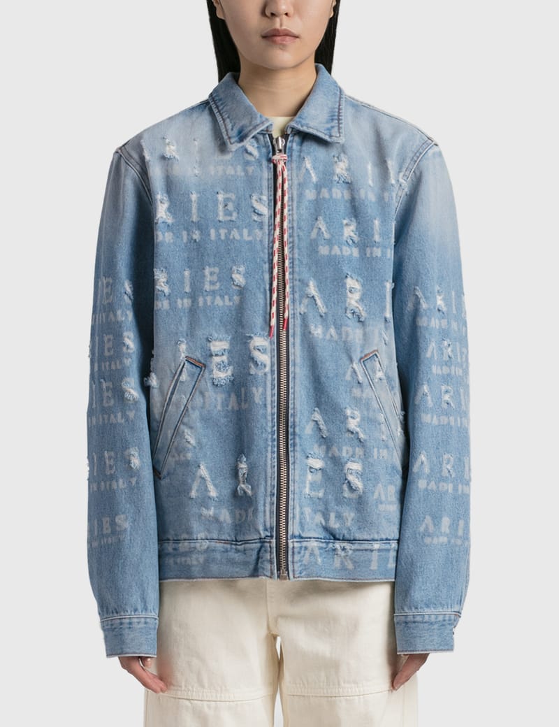 Aries DESTROYED JEAN JACKET HBX Globally Curated Fashion and