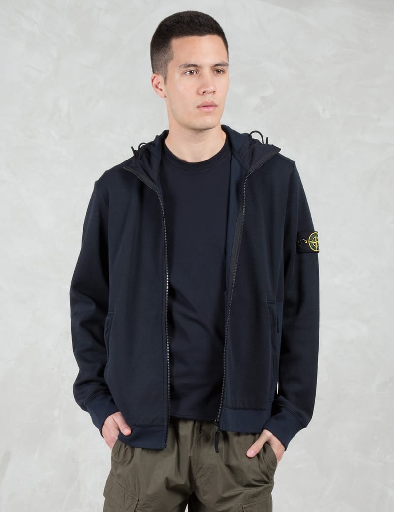 LECYTO★韓国★人気★Stone Washed Hood Zip Up_[Blue] Stone Island-Hoodie Cobalt Blue - kids atelier
