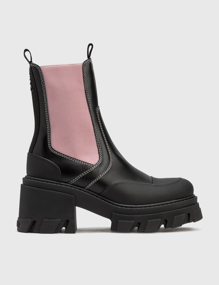 Ganni - Leather Heeled Chelsea Boots | HBX - Globally Curated Fashion ...