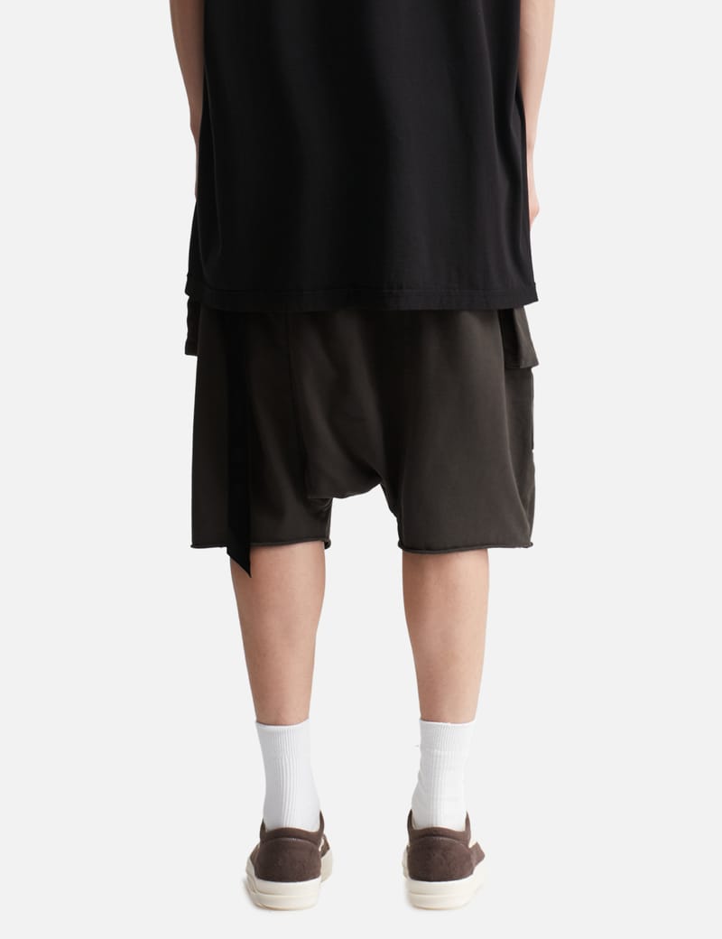 バ*】様 RickOwens DRKSHDW 17FW Cargo Pods Rick Owens DRKSHDW Pods Cargo Shorts - Made In Japan Black/Gray Denim