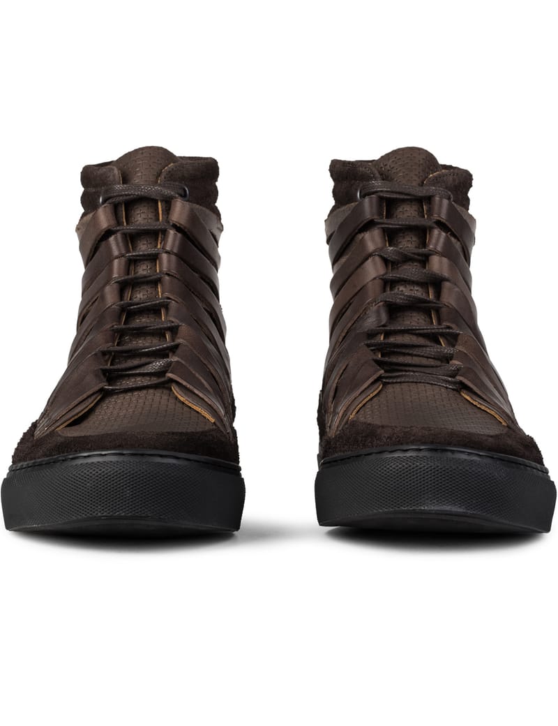 SILENT DAMIR DOMA - Brown Falco High Signature Sneakers | HBX