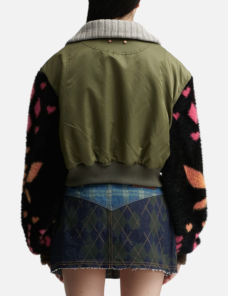 Andersson Bell - Leona Jacquard Knit Sleeve Bomber Jacket