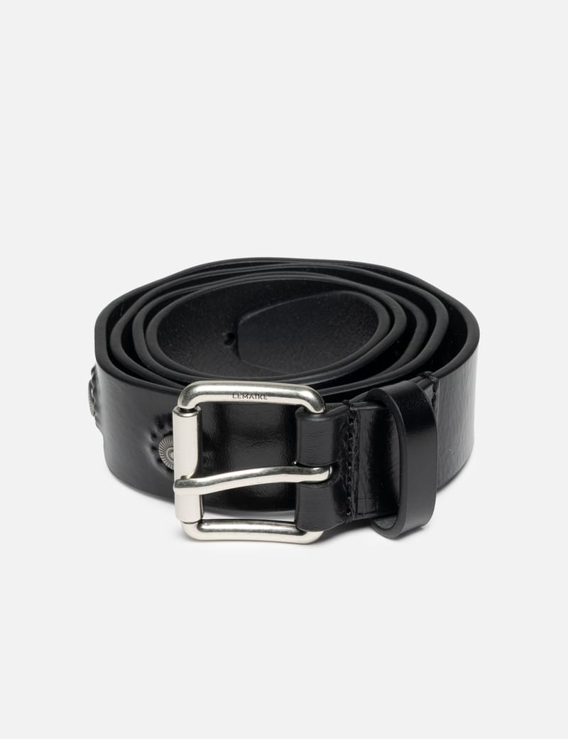 Lemaire Minimal Western Belt - Grained leather belt with a sleek