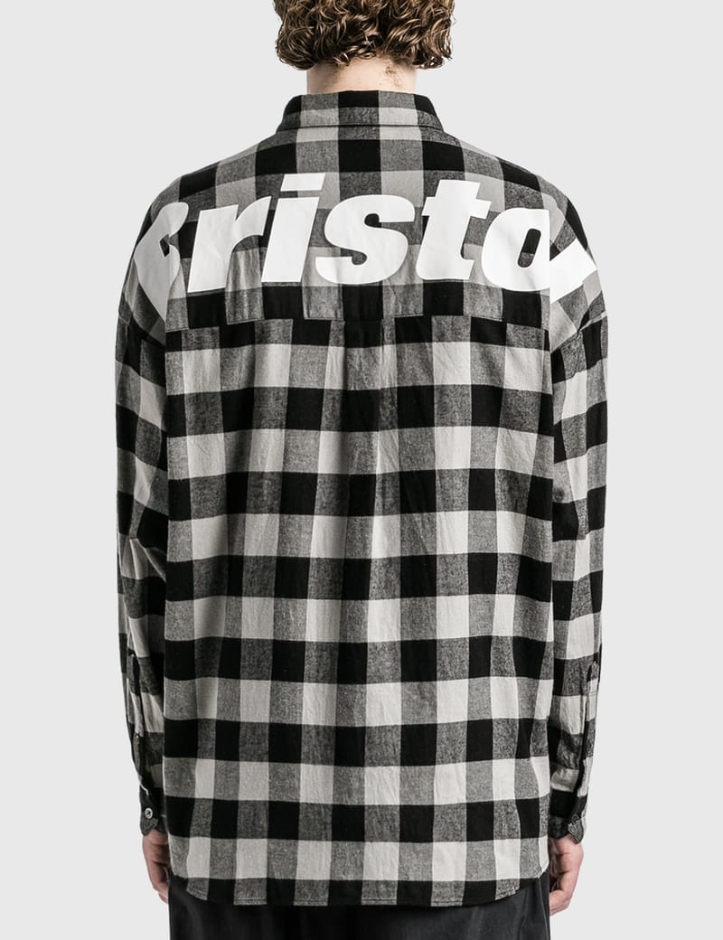 エクルベージュ 即発送 2018S/S FCRB BIG LOGO CHECK SHIRT | www