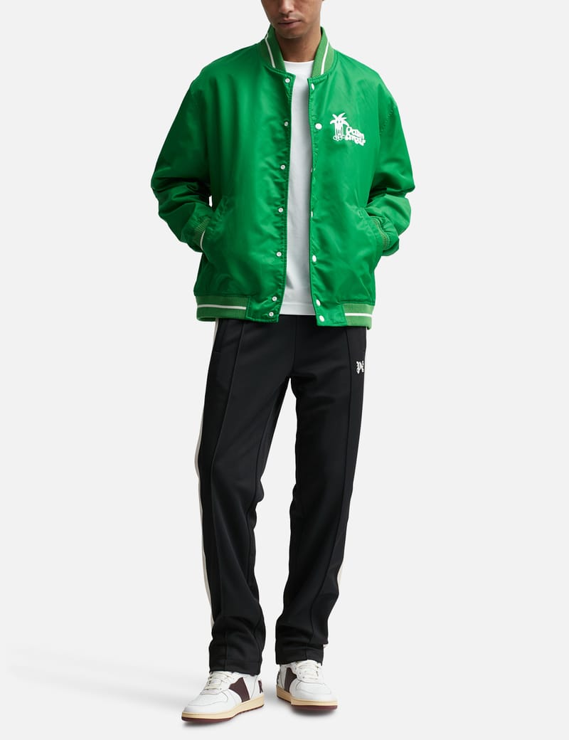 ジャケット Palm Angels JACKET (PWBD025F24FAB001 2703) Palm Angels logo-print Biker Leather Jacket | Black
