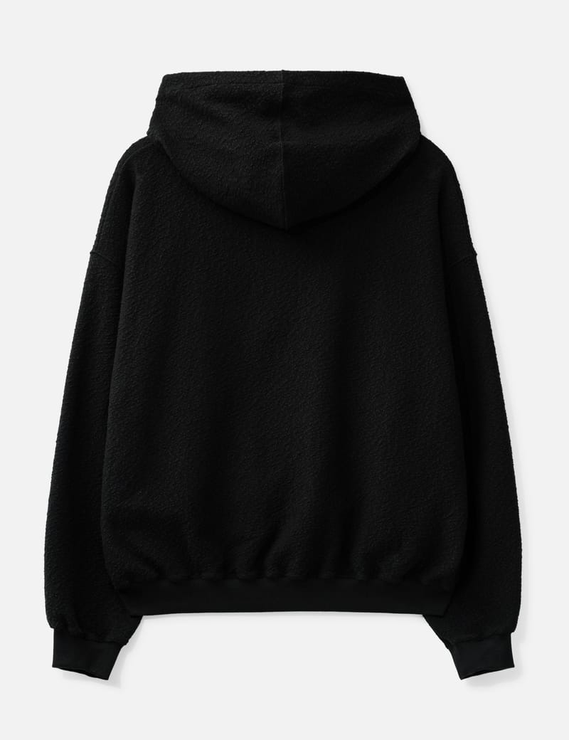 FFFPostalservice Curved Zip-Up Round Hem Hoodie - Black French