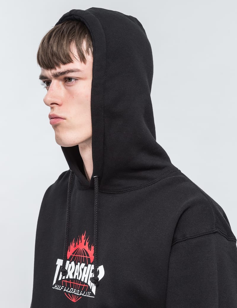 Huf x thrasher tour de stoops 2024 all over hoodie