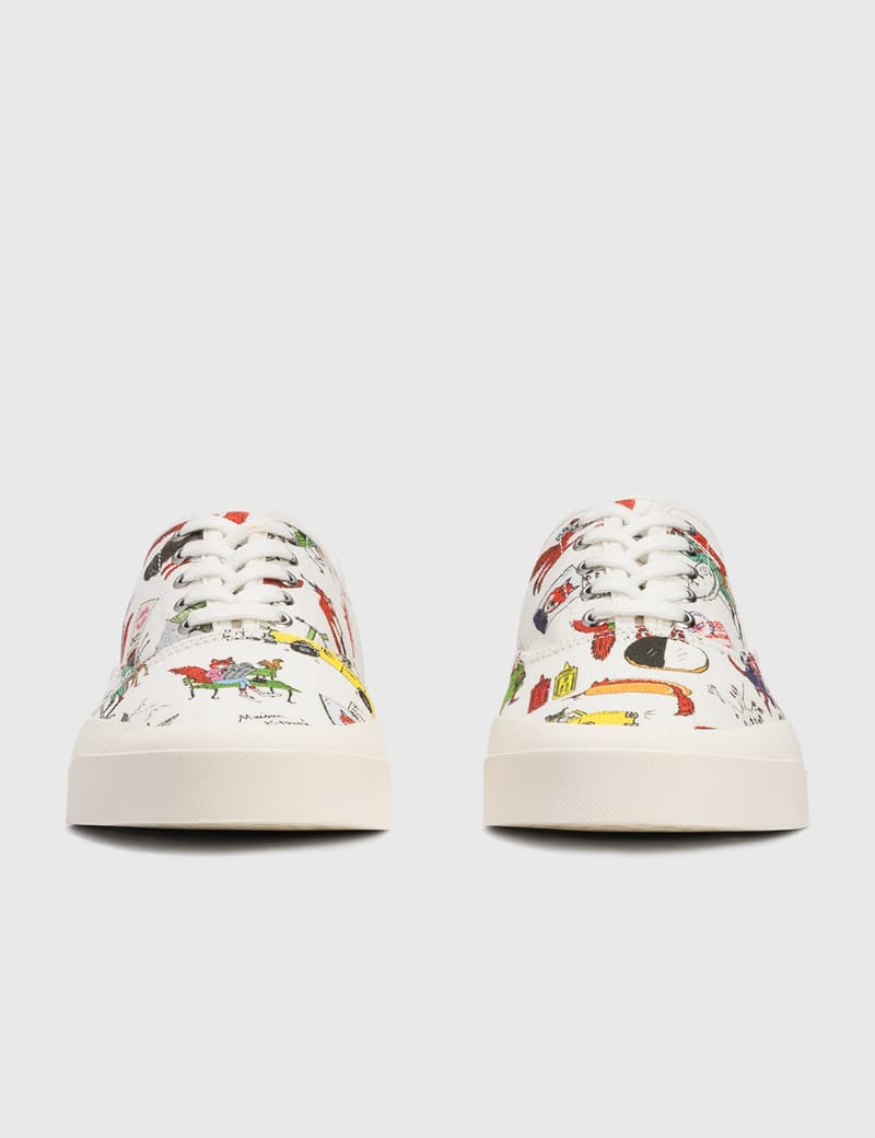 Maison Kitsuné - Oly All-Over Print Laced Sneakers | HBX