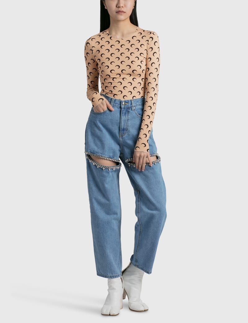 Marine Serre - SECOND SKIN MOON TOP | HBX - Globally Curated